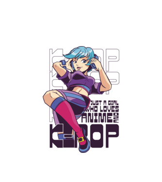 Doar o fată căreia îi place Anime și K-Pop model alb pe tricou