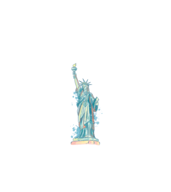 Statuia Libertății model alb pe tricou