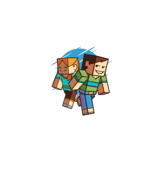 Caractere Minecraft model alb pe tricou