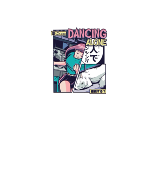Anime Vaporwave Dancing Alone model roșu pe tricou