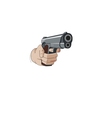 Pistol model albastru deschis pe tricou