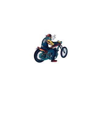 Motociclist Chopper model alb pe tricou