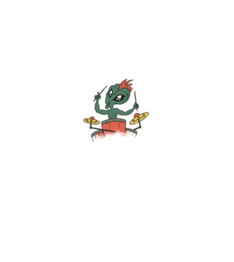 Alien baterist model negru pe tricou