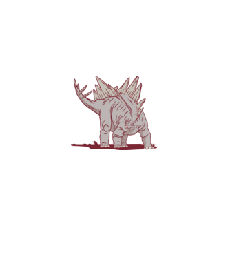 Stegosaurus dinozaur model albastru regal pe tricou