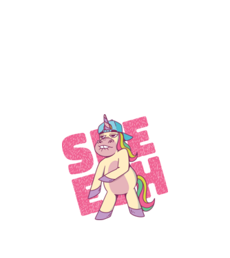 Unicorn Shesh model albastru închis pe tricou