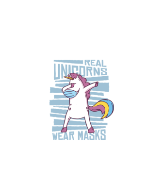 Unicorn DAB Mască model negru pe tricou