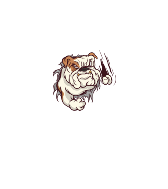 Bulldog model gri pe tricou