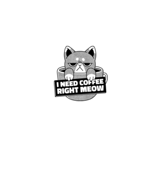 I need Coffee Right Meow model gri pe tricou