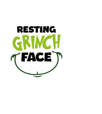 Resting Grinch face model negru pe tricou