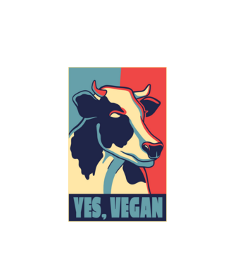 Yes, Vegan model alb pe tricou