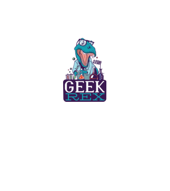 Geek Rex dinozaur tricou model negru pe tricou