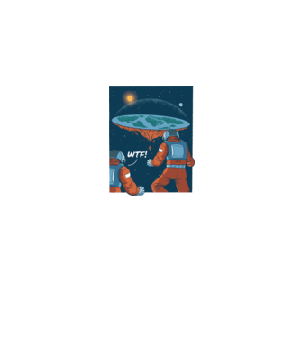 Astronaut Pământ plat model albastru jeanși pe tricou