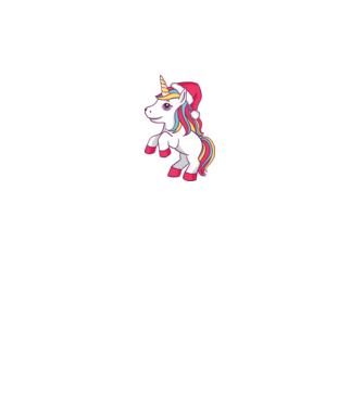 Unicorn de Crăciun model alb pe tricou