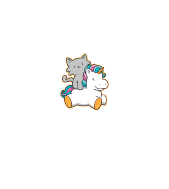 Unicorn Cu pisică model albastru închis pe tricou