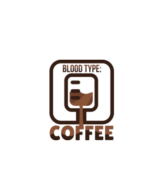 Grupa mea de sânge este cafeaua model alb pe tricou