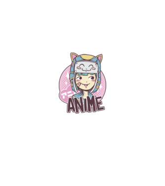 Fată drăguță Anime model albastru închis pe tricou