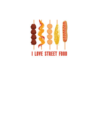 I Love Street Food model negru pe tricou