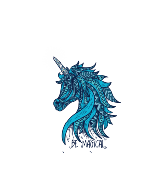 Unicorn magic model alb pe tricou