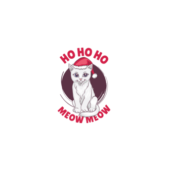 Ho Ho Ho Ho Ho Ho Ho Meow Meow Crăciun cu pisică model roz deschis pe tricou