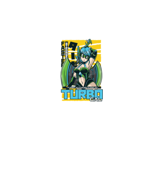 Turbo Gal Anime model alb pe tricou