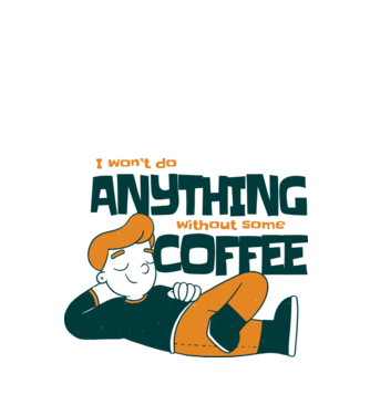Nu pot fac nimic fără cafea model alb pe tricou