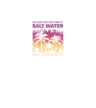 Retro Sunset - Apa sărată este leac pentru orice model negru pe tricou