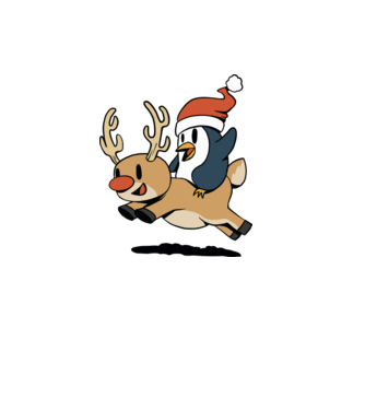 pinguin reindeer cristmas model alb pe tricou