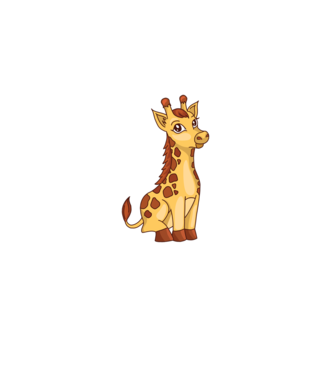 Girafă drăguță model verde pe tricou