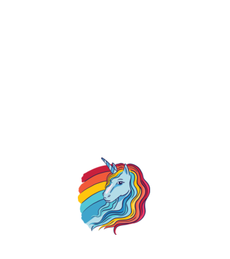 Unicorn cu Curcubeu model alb pe tricou