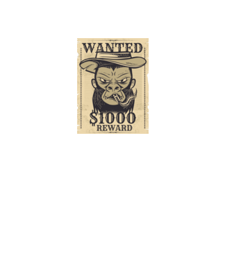 Maimuță cowboy model negru pe tricou