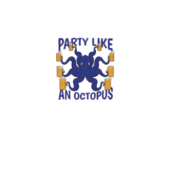 Party Like An Octopus model verde neon pe tricou
