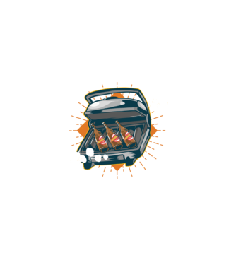 Bere BBQ model negru pe tricou