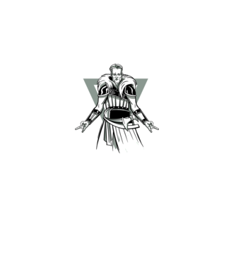Războinic Viking model negru pe tricou