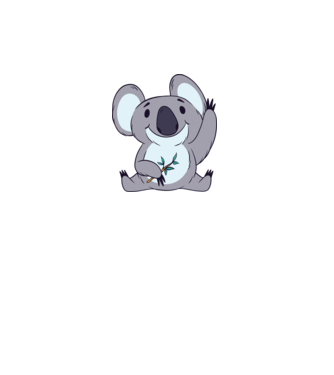 Koala drăguț model alb pe tricou