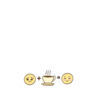 Cafea Fericire model negru pe tricou