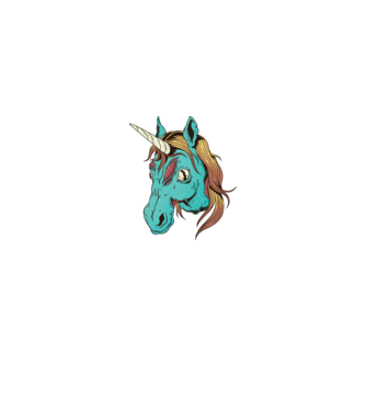 Unicorn Zombie model negru pe tricou