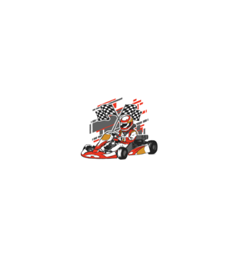 Gokart model negru pe tricou