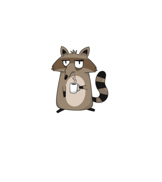 Raton cu cafea model gri pe tricou