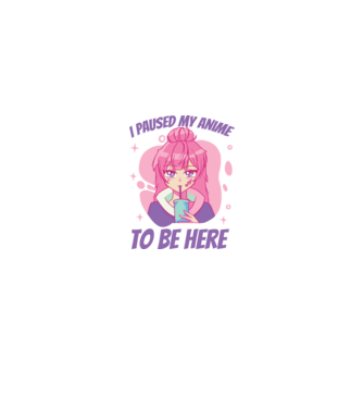 I paused my Anime to be here model albastru închis pe tricou