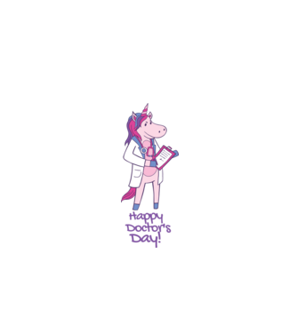 Medic Unicorn model negru pe tricou