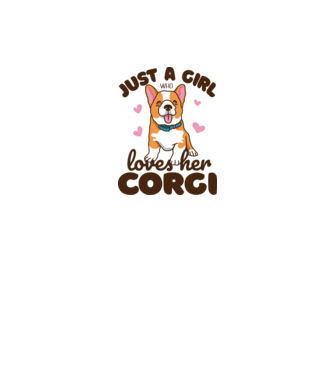 Doar o fată care iubește Corgiul său model alb pe tricou