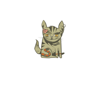 Pisoi tatuat model alb pe tricou