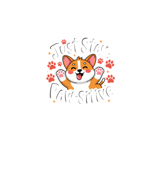 Just Stay Paw-sitive Negru model turcoaz pe tricou