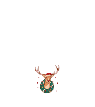 Oh deer, Christmas is here model alb pe tricou