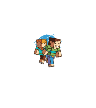 Caractere Minecraft model alb/roșu pe tricou