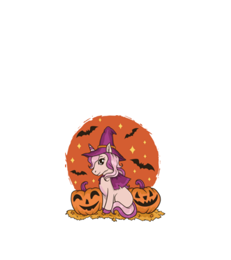 Unicorn Halloween model negru pe tricou