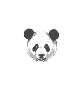 Cap de panda model alb pe tricou