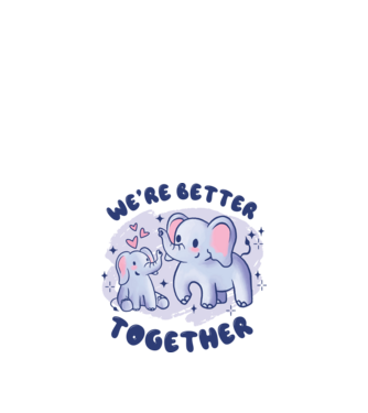 'We''re Better Together Elephant' model nisipiu pe tricou
