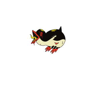 Pinguin Zombie model gri pe tricou