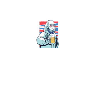Benjamin Franklin Beer model alb pe tricou